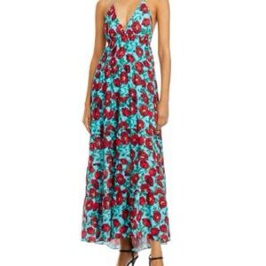 Alice + Olivia Mae Halter Floral Print Dress
